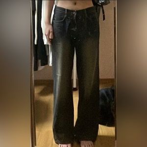 Acubi fashion Low rise baggy Jeans - brand: Lewkin Size: S Color: Dark Blue